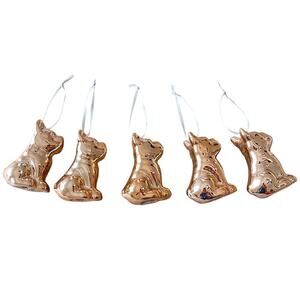 Bulldogs Ornaments Golden Color Lot of 5